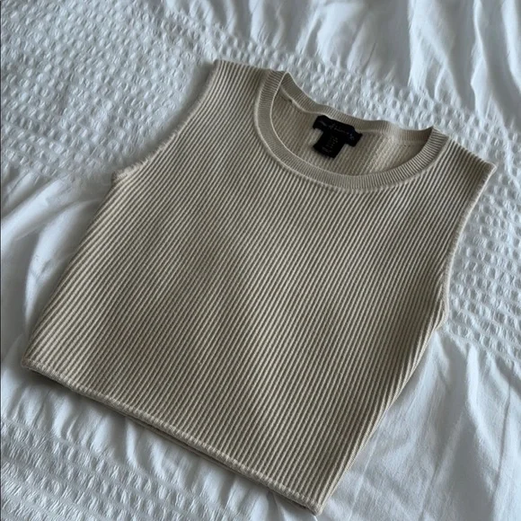House of Harlow 1960 Cream Ribbed Tank Top - Picture 5 of 6
